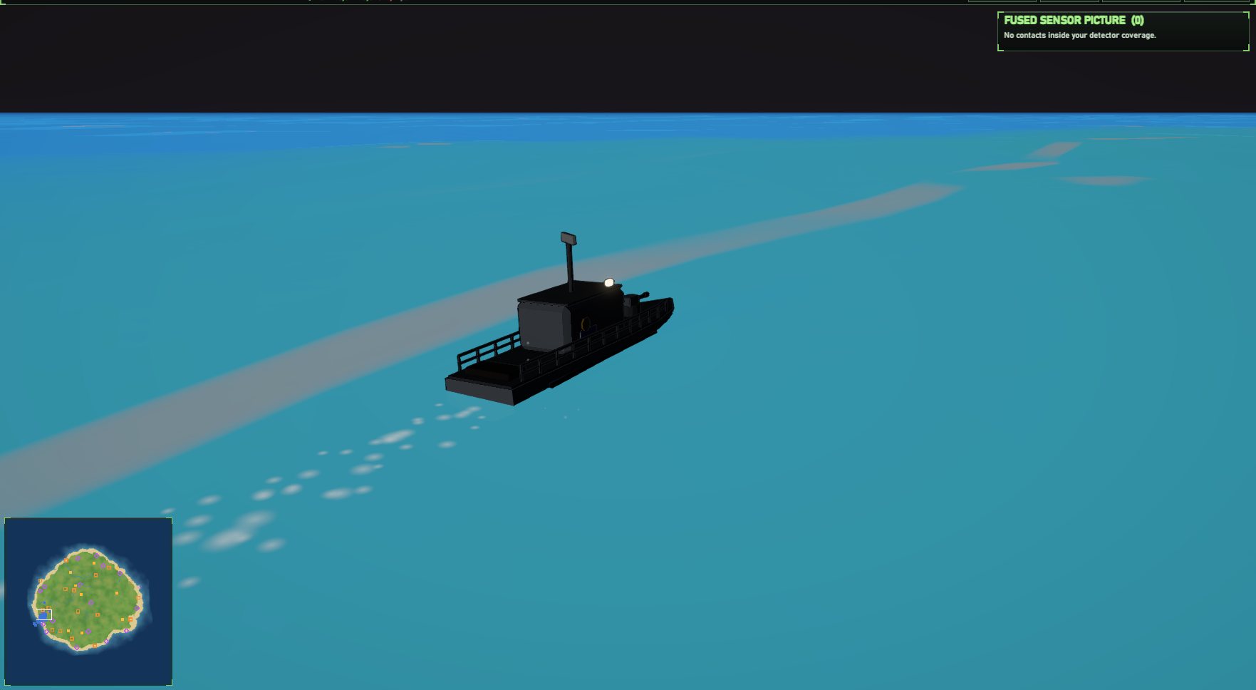 A boat wake at sea